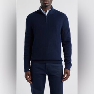 Nordstrom 3/4 Zip Cotton/Cashmere Sweater